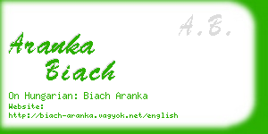 aranka biach business card